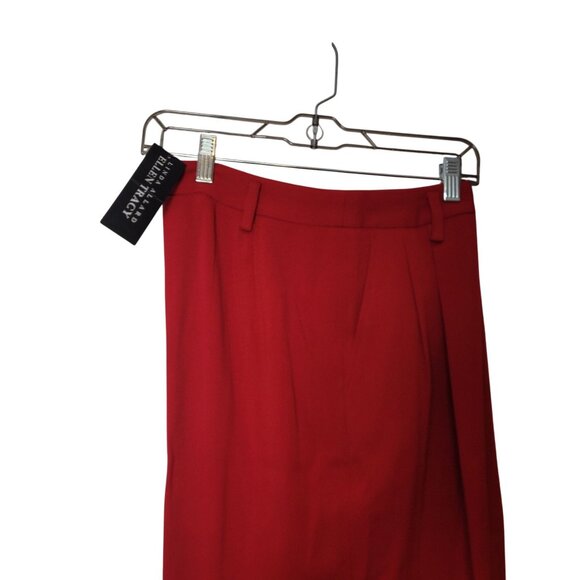 Linda Allard Ellen Tracy Red Wool Womens Trousers Size 12 Made In Korea - Picture 2 of 11